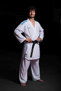 Karategi Kumite New Slim KO Italia – Set spalle rosse e blu, microfibra 110gr, WKF