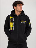 Felpa con Cappuccio e Zip "FIGHT"