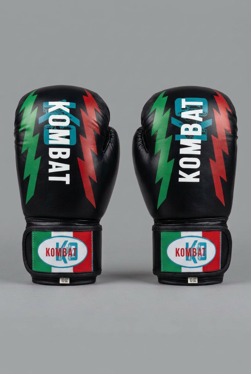guanti boxe tricolore nero ko italia